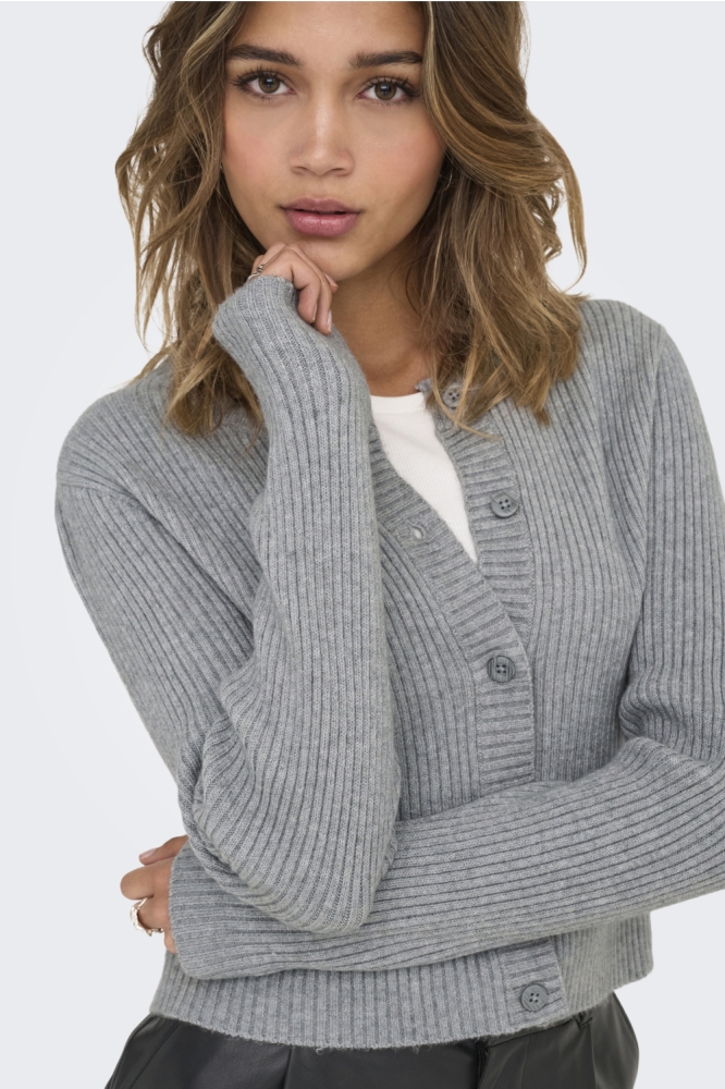 ONLKATIA LIFE LS BUTTON CARDI KNT N 15311840 Ultimate Grey/W. Melange
